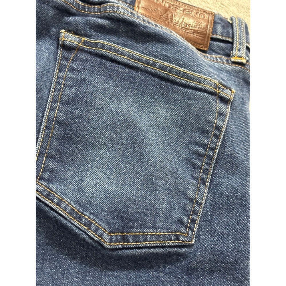 Lands End 34 Blue Square Rigger Slim Jeans Mens Casual Minimalist Denim