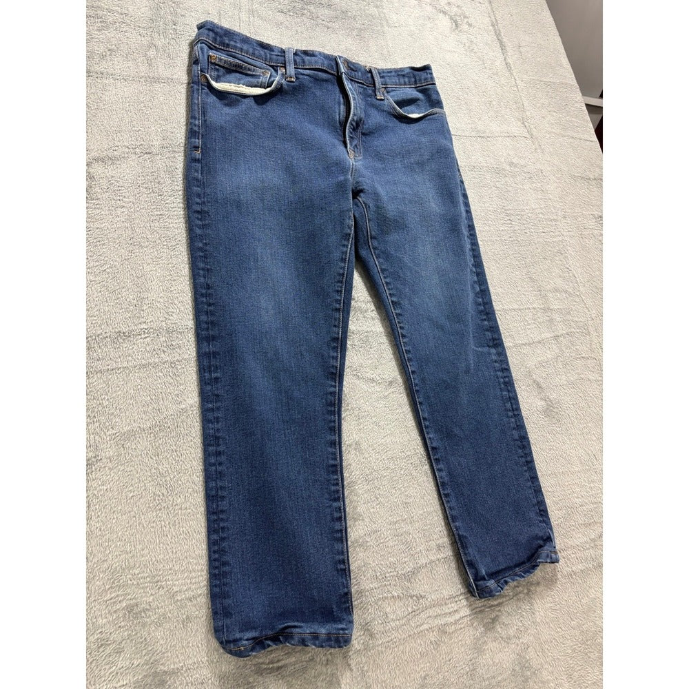 Lands End 34 Blue Square Rigger Slim Jeans Mens Casual Minimalist Denim