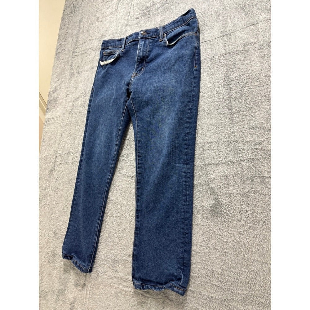 Lands End 34 Blue Square Rigger Slim Jeans Mens Casual Minimalist Denim