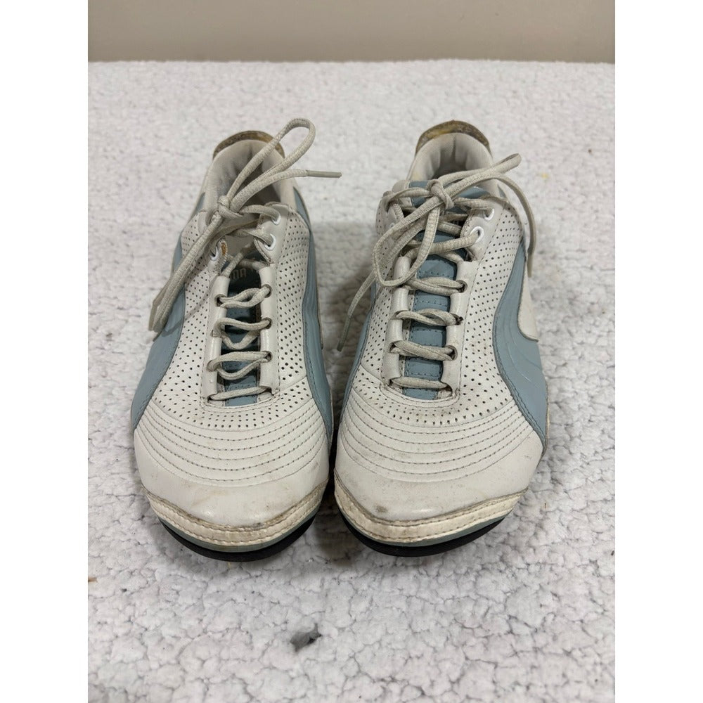 Puma Womens 9 White Light Blue Sneakers Athleisure Casual Shoes