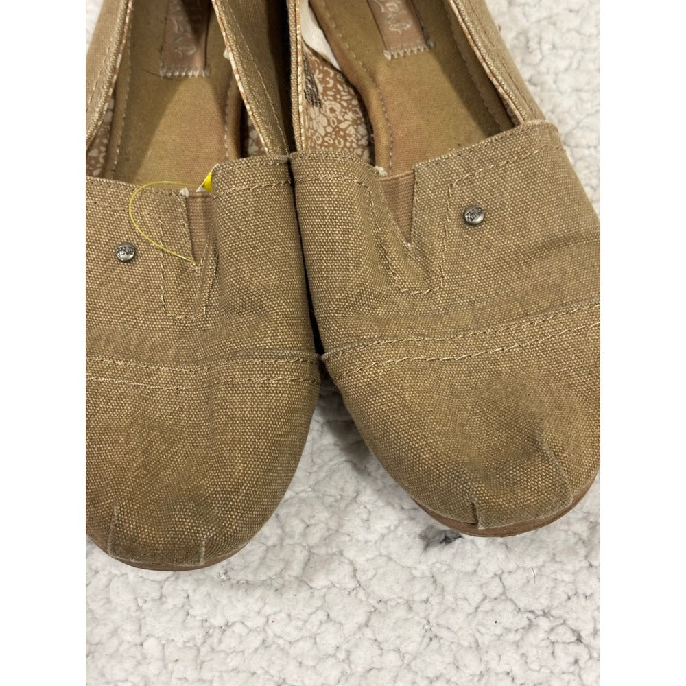 Mad Love Womens 10 Tan Canvas Slip On Flats NWT Boho Casual Shoes