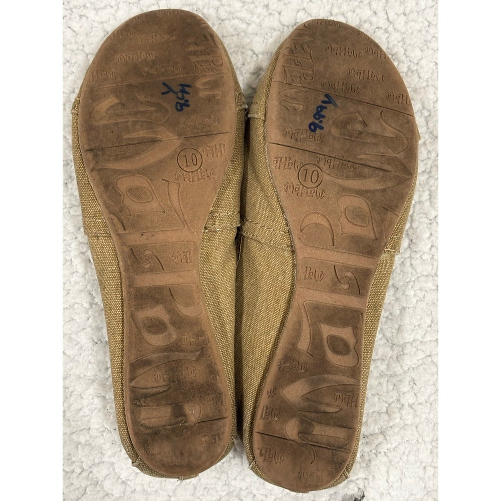 Mad Love Womens 10 Tan Canvas Slip On Flats NWT Boho Casual Shoes