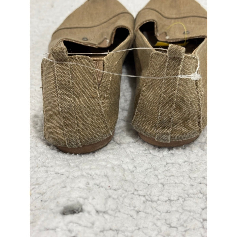 Mad Love Womens 10 Tan Canvas Slip On Flats NWT Boho Casual Shoes