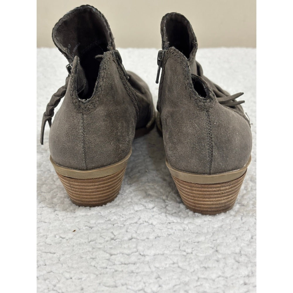 Report Womens 10 Gray Taupe Side Zip Ankle Booties Boho Casual Shoes