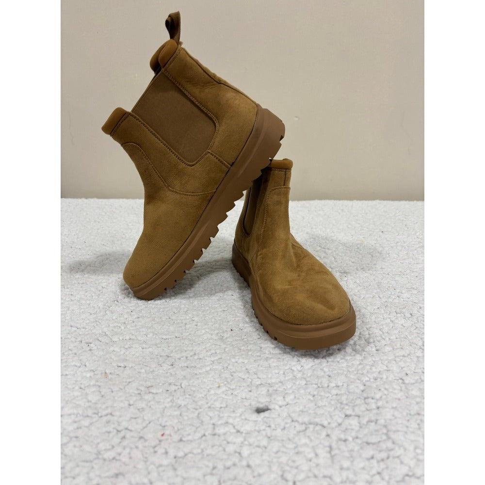 Bacia Womens 9.5 Chestnut Platform Chelsea Boots Faux Suede Cozy Boho Casual