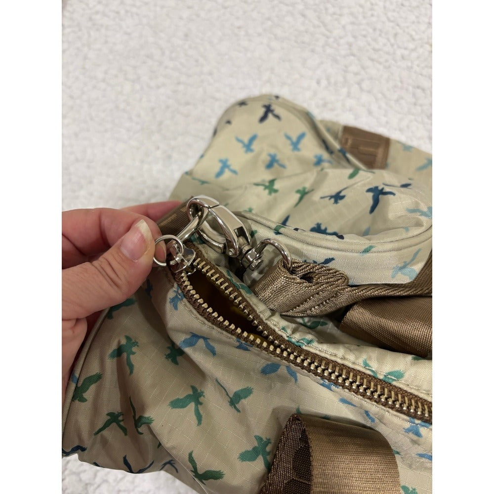 American Eagle Outfitters OS Tan Duffel Bag Eagle Print Ripstop Casual Travel