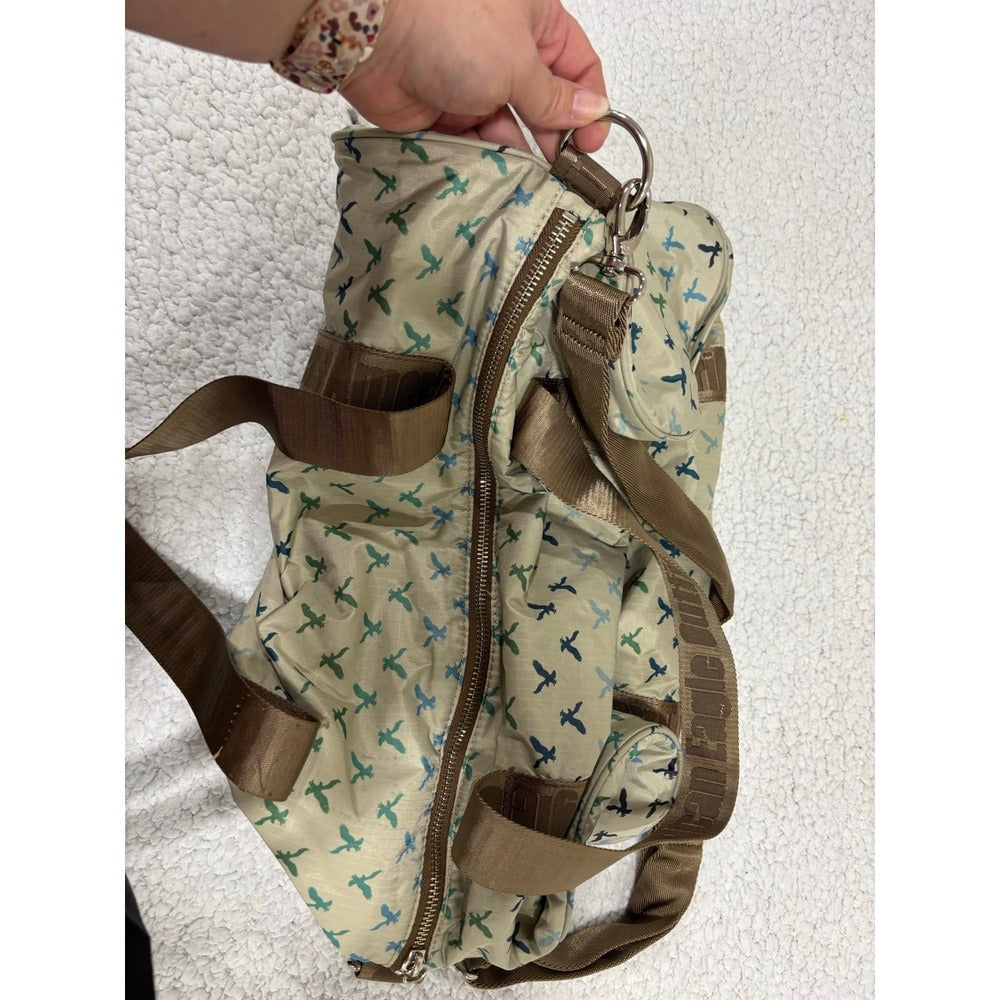 American Eagle Outfitters OS Tan Duffel Bag Eagle Print Ripstop Casual Travel