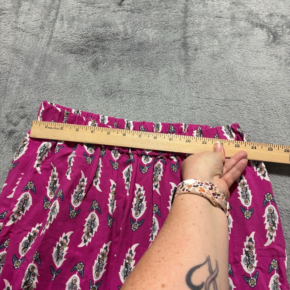 LOFT Outlet Womens S Magenta Paisley Boho Maxi Skirt Vintage Casual