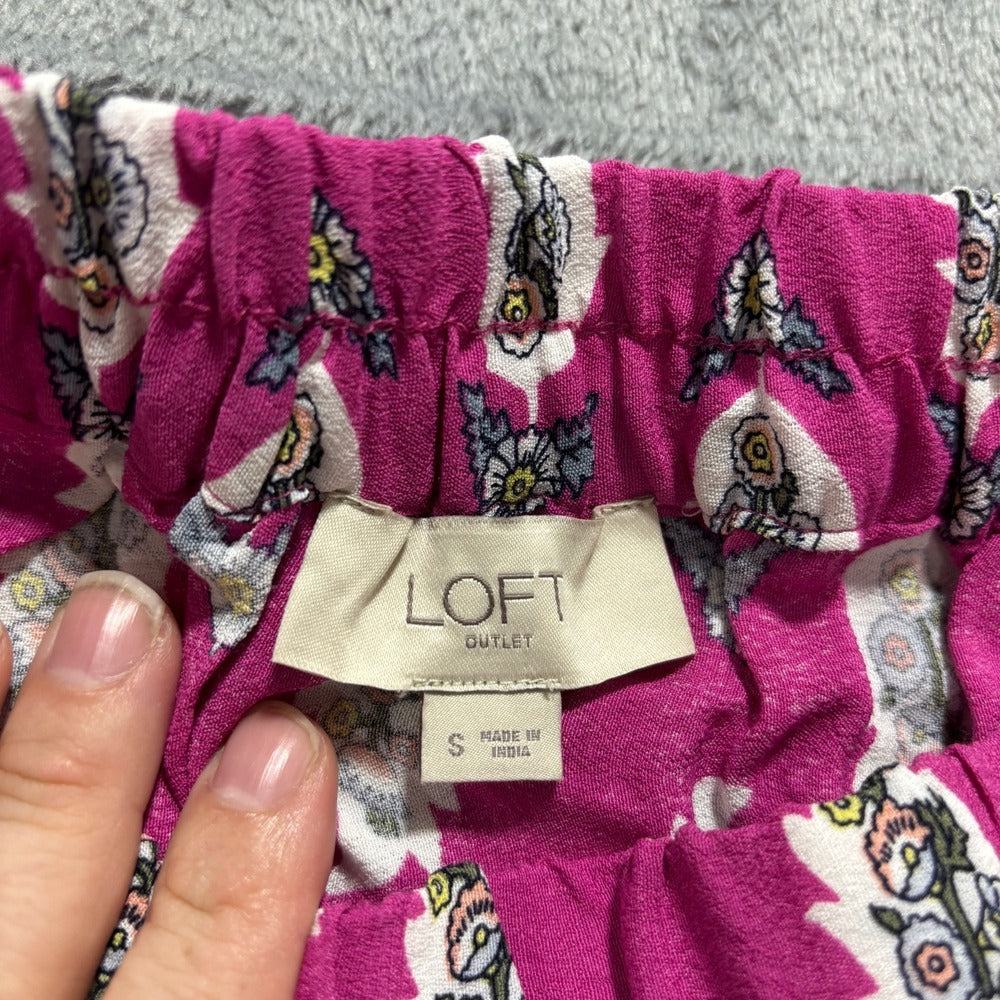 LOFT Outlet Womens S Magenta Paisley Boho Maxi Skirt Vintage Casual