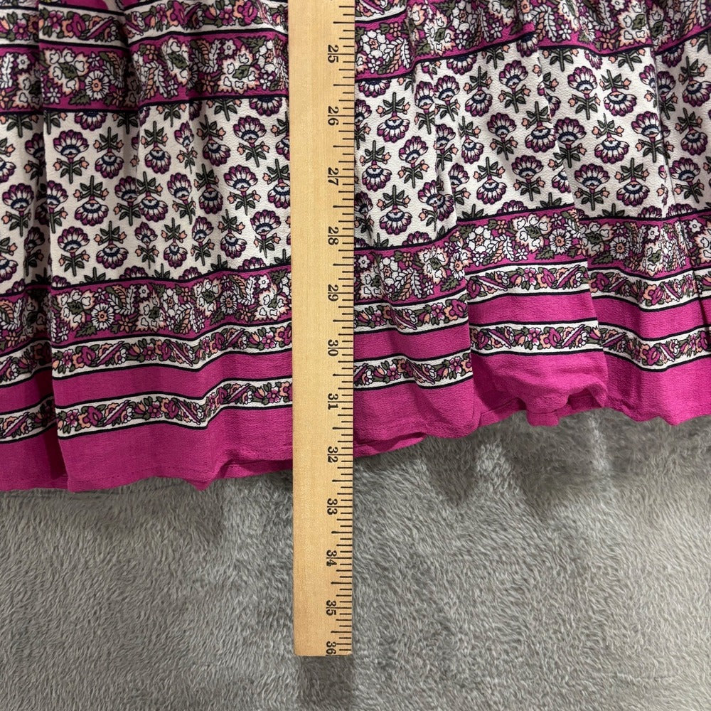 LOFT Outlet Womens S Magenta Paisley Boho Maxi Skirt Vintage Casual