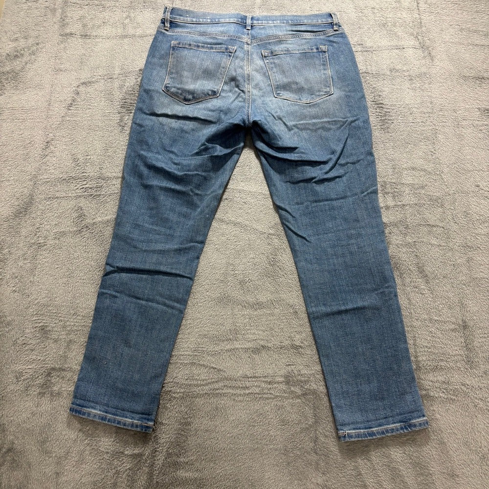 LOFT 6 Womens Blue Modern Denim Crop Jeans Casual Distressed Skinny