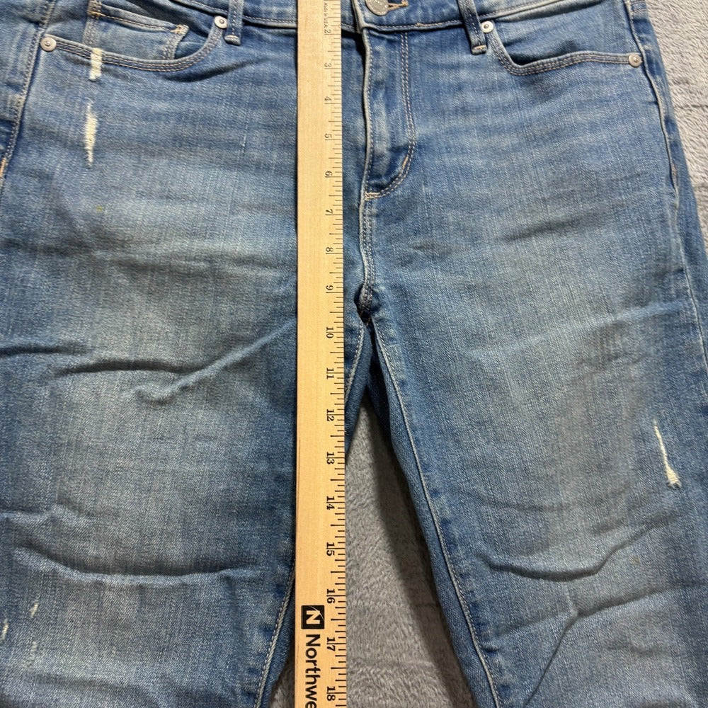 LOFT 6 Womens Blue Modern Denim Crop Jeans Casual Distressed Skinny