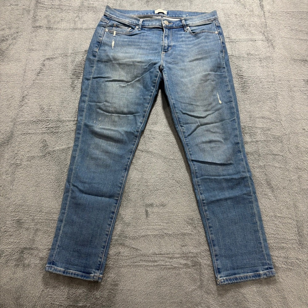 LOFT 6 Womens Blue Modern Denim Crop Jeans Casual Distressed Skinny