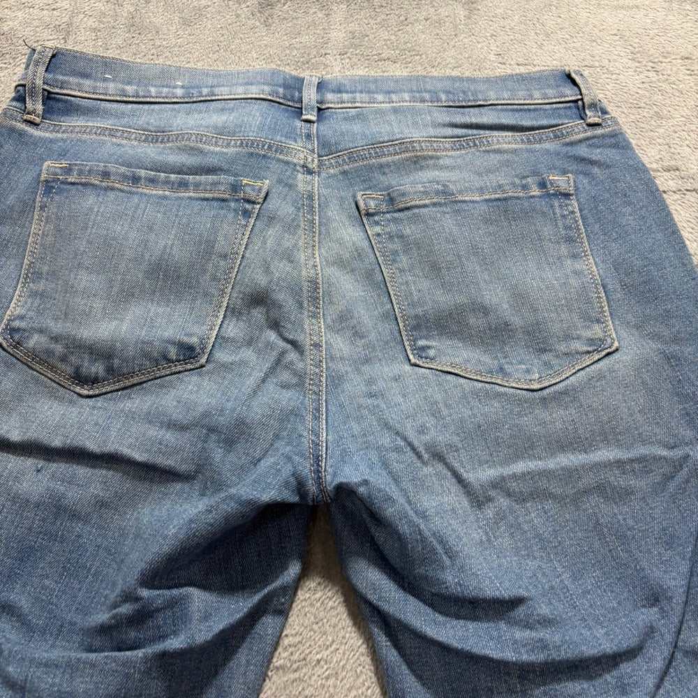 LOFT 6 Womens Blue Modern Denim Crop Jeans Casual Distressed Skinny
