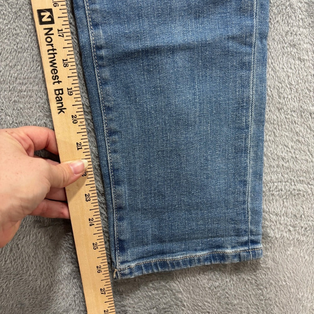 LOFT 6 Womens Blue Modern Denim Crop Jeans Casual Distressed Skinny
