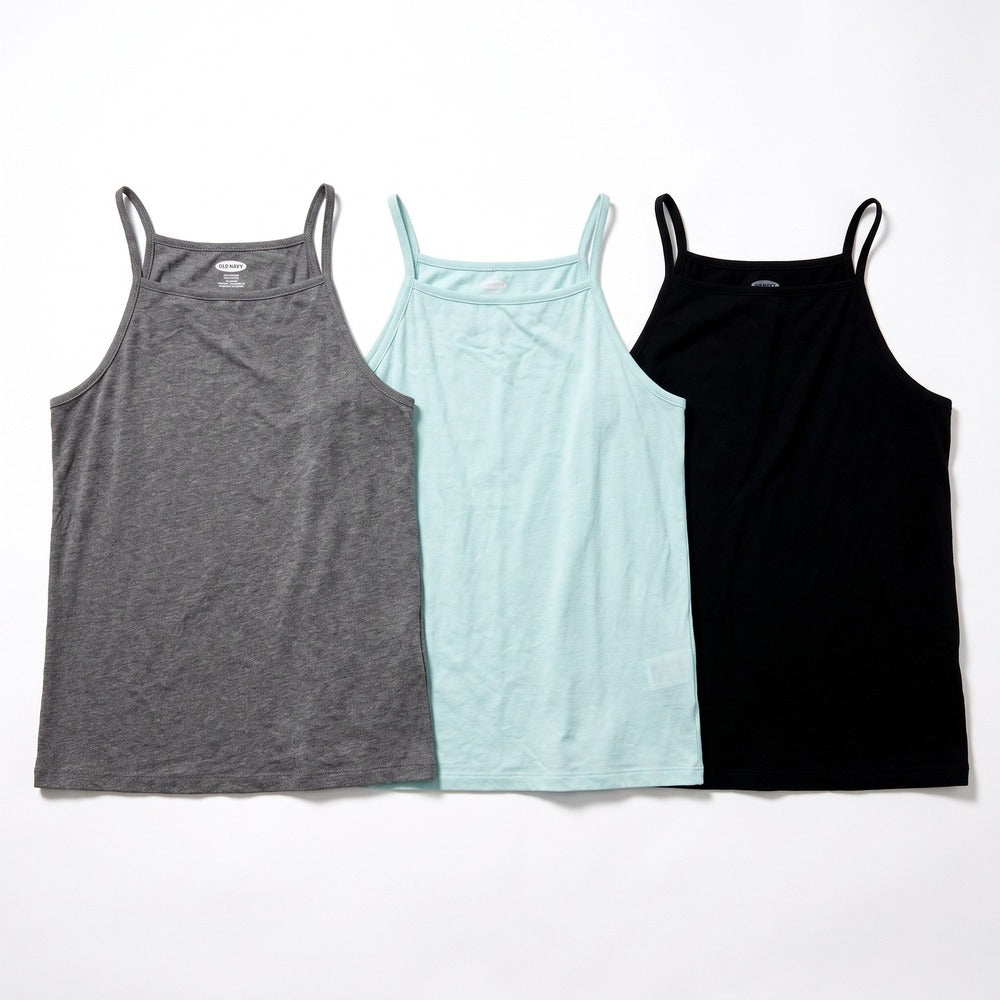 Old Navy M Womens Multi Everywear High Neck Cami 3-Pack Casual Athleisure