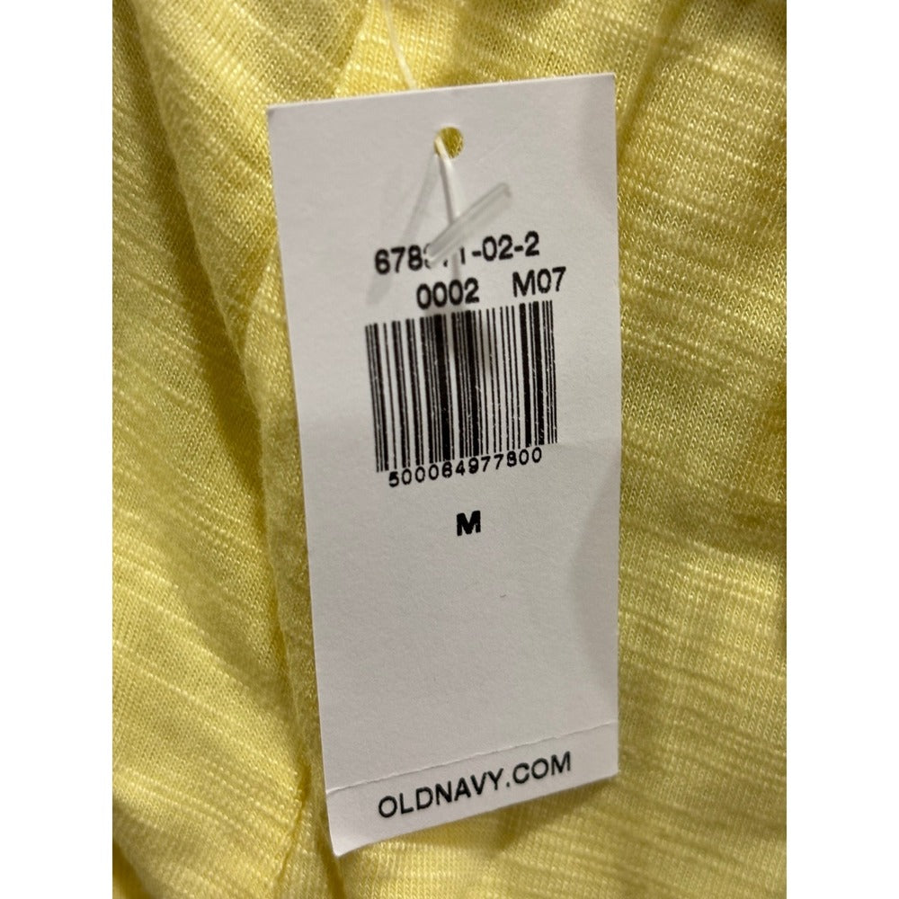 Old Navy M Womens Luxe Tank Top 3-Pack Black Yellow Teal Stripe Casual Coastal