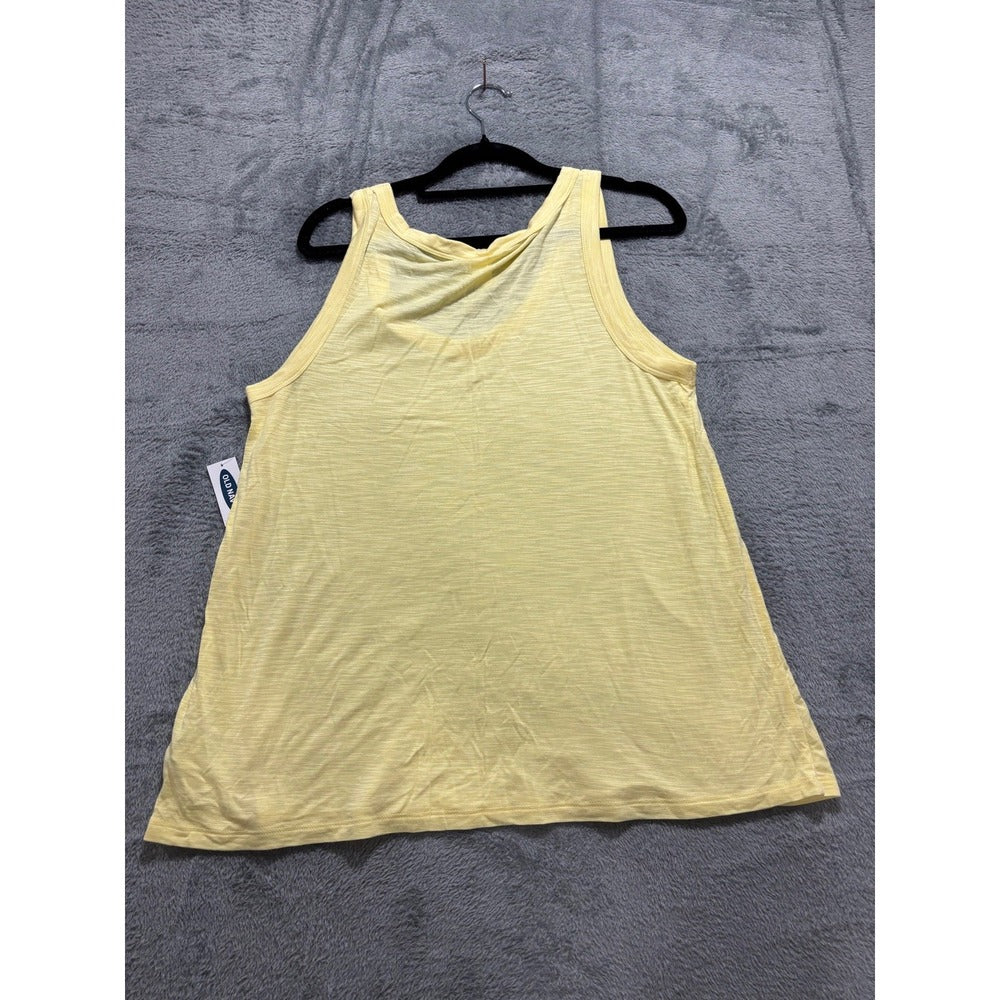 Old Navy M Womens Luxe Tank Top 3-Pack Black Yellow Teal Stripe Casual Coastal