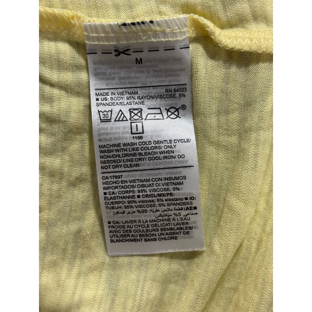 Old Navy M Womens Luxe Tank Top 3-Pack Black Yellow Teal Stripe Casual Coastal