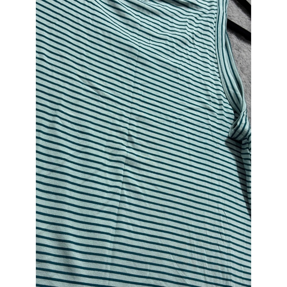 Old Navy M Womens Luxe Tank Top 3-Pack Black Yellow Teal Stripe Casual Coastal