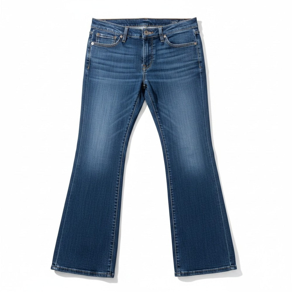 GAP 14L Blue Denim Long and Lean Flare Jeans Womens Vintage Boho Casual
