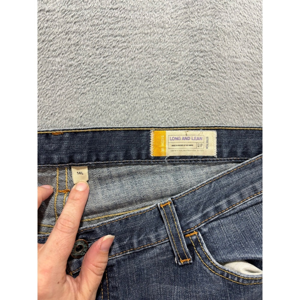 GAP 14L Blue Denim Long and Lean Flare Jeans Womens Vintage Boho Casual