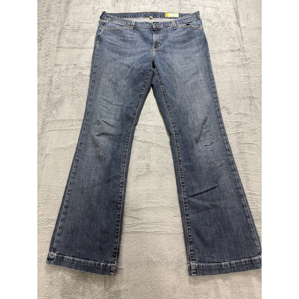 GAP 14L Blue Denim Long and Lean Flare Jeans Womens Vintage Boho Casual