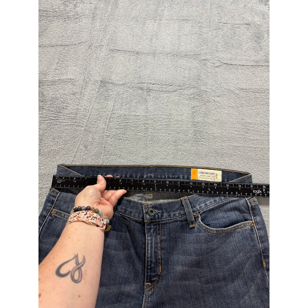 Gap Womens 12L Blue Long and Lean Flare Jeans Denim Stretch Vintage Boho Casual
