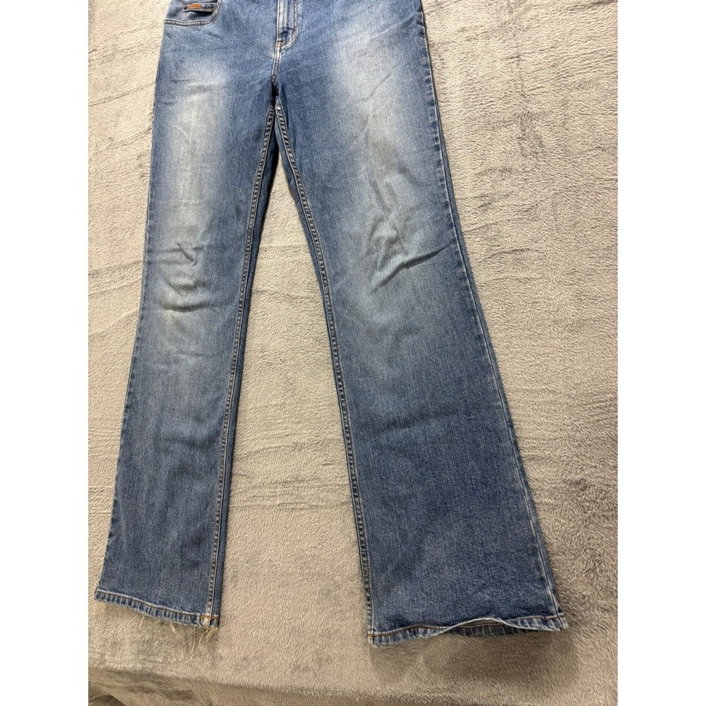 Eddie Bauer Womens 14 Tall Blue Bootcut Jeans Dark Wash Denim Casual Vintage