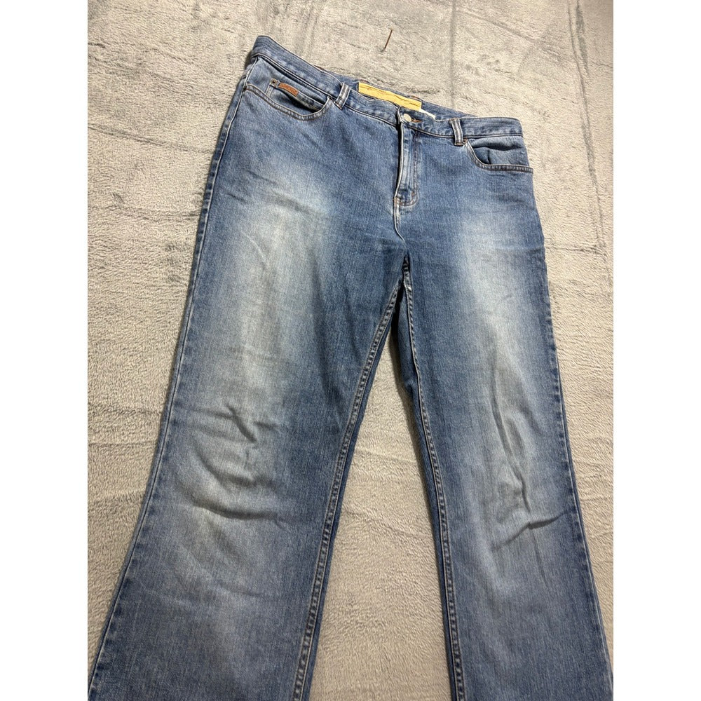 Eddie Bauer Womens 14 Tall Blue Bootcut Jeans Dark Wash Denim Casual Vintage