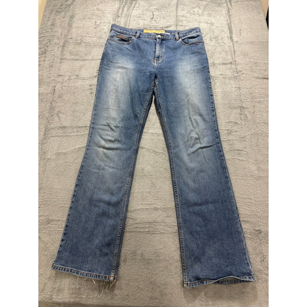 Eddie Bauer Womens 14 Tall Blue Bootcut Jeans Dark Wash Denim Casual Vintage