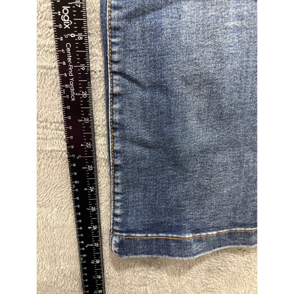 Roswear Womens L Blue Wide Leg Jeans High Rise Denim Boho Casual Vintage