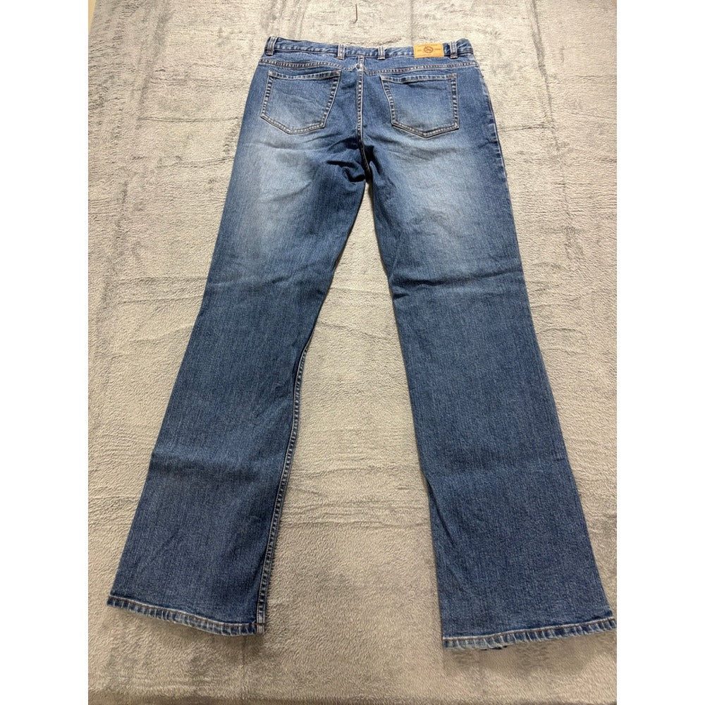Eddie Bauer Womens 14 Tall Blue Bootcut Jeans Stretch Denim Casual Vintage Pants