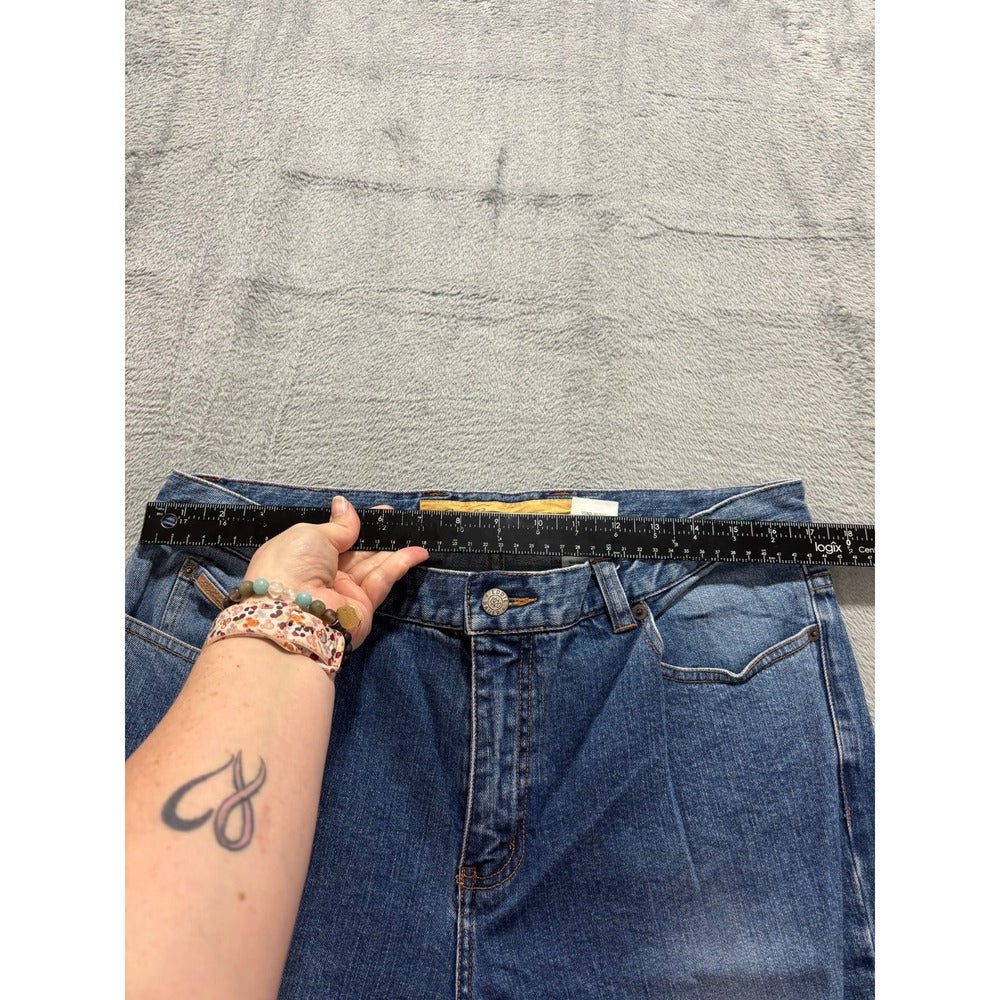 Eddie Bauer Womens 14 Tall Blue Bootcut Jeans Stretch Denim Casual Vintage Pants