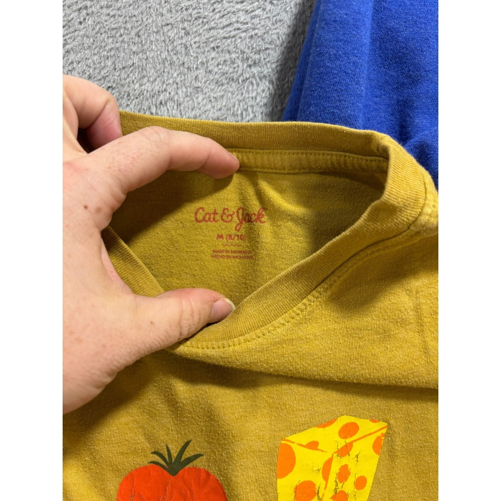 Cat & Jack Crewcuts M 8-10 Blue Yellow Grey Shirt Sweatshirt Lot Casual Vintage
