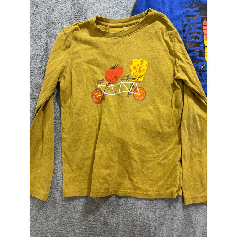 Cat & Jack Crewcuts M 8-10 Blue Yellow Grey Shirt Sweatshirt Lot Casual Vintage