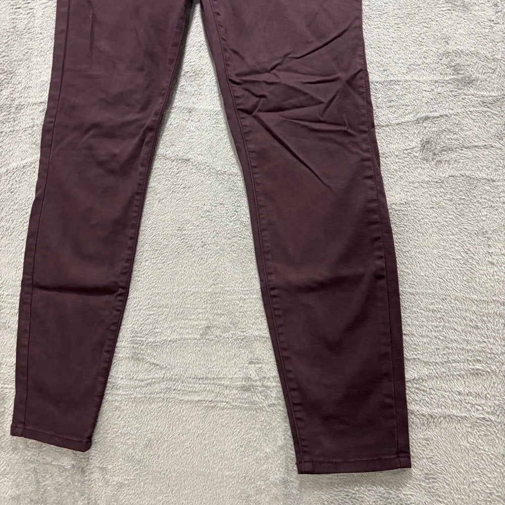 Buffalo David Bitton Hanna 10/30 Womens Dark Plum Skinny Jeans Boho Maroon