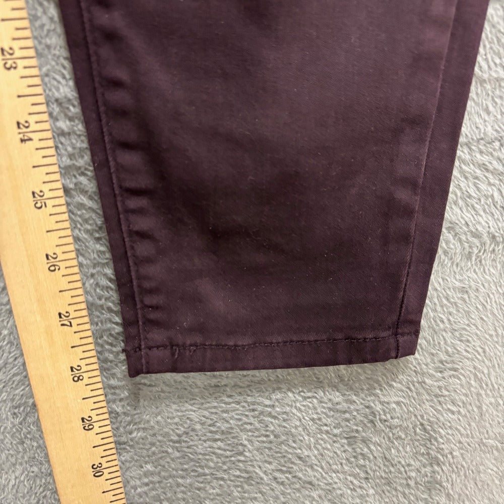 Buffalo David Bitton Hanna 10/30 Womens Dark Plum Skinny Jeans Boho Maroon