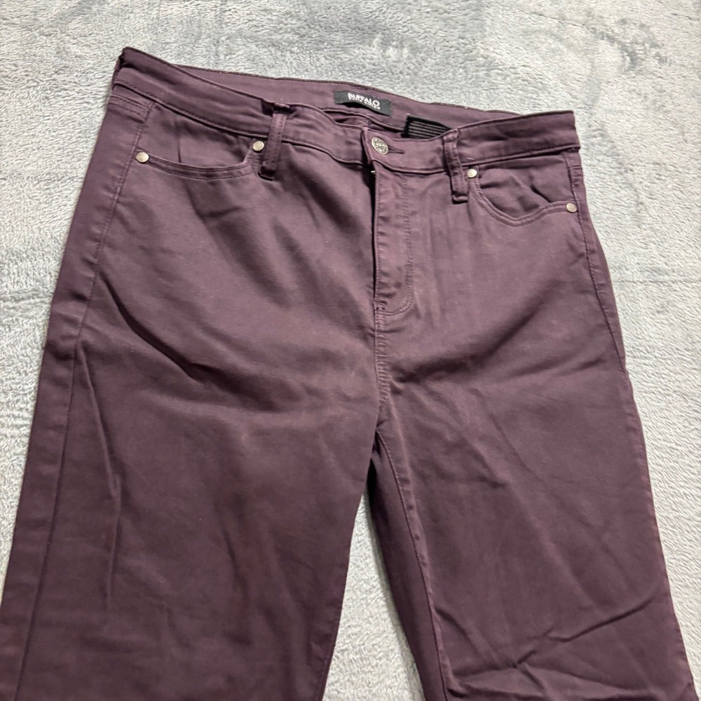 Buffalo David Bitton Hanna 10/30 Womens Dark Plum Skinny Jeans Boho Maroon