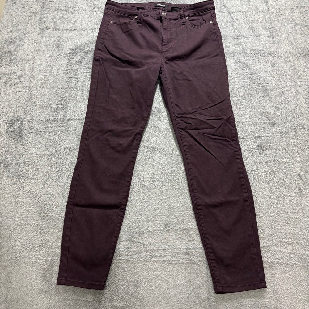 Buffalo David Bitton Hanna 10/30 Womens Dark Plum Skinny Jeans Boho Maroon