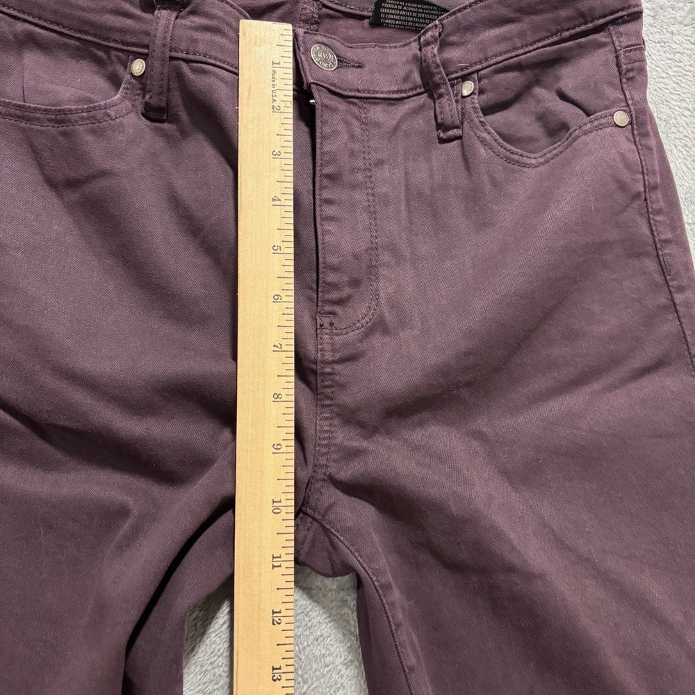 Buffalo David Bitton Hanna 10/30 Womens Dark Plum Skinny Jeans Boho Maroon