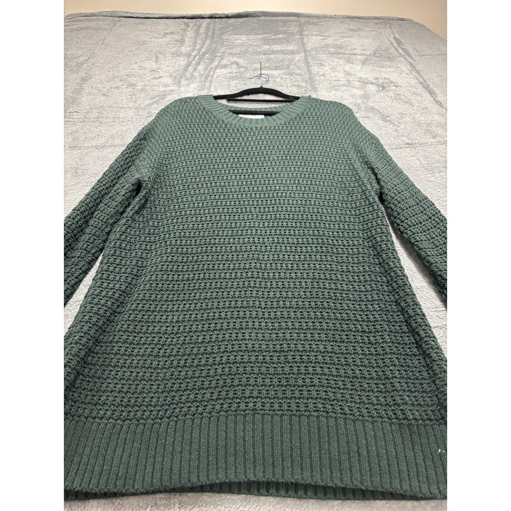 Old Navy Womens M Dark Green Ribbed Tunic Sweater Cozy Casual