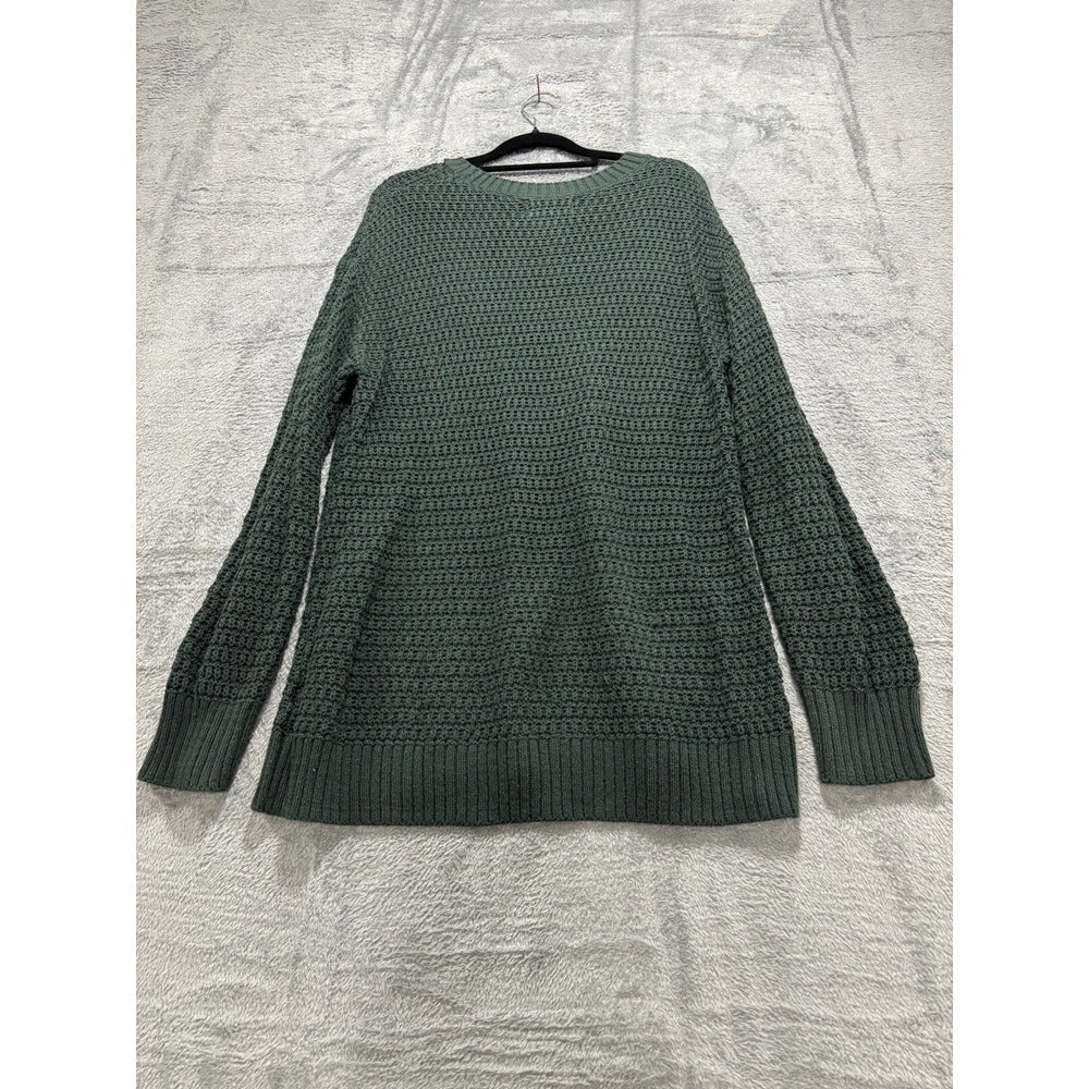 Old Navy Womens M Dark Green Ribbed Tunic Sweater Cozy Casual