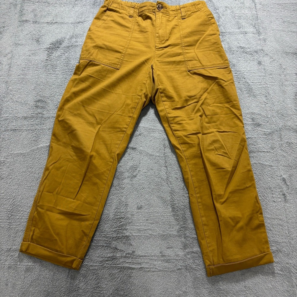 Old Navy Womens M Mustard Gold Utility Cargo Pants Boho Casual