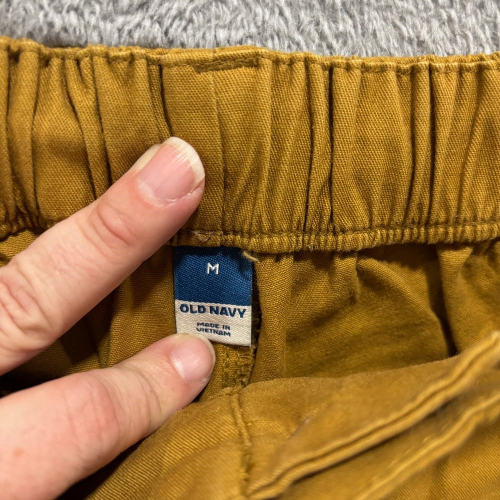 Old Navy Womens M Mustard Gold Utility Cargo Pants Boho Casual