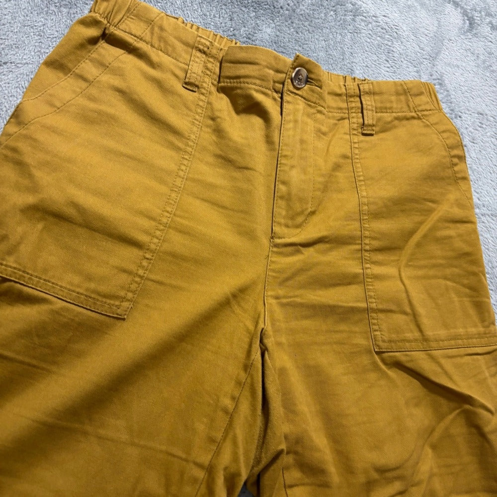 Old Navy Womens M Mustard Gold Utility Cargo Pants Boho Casual
