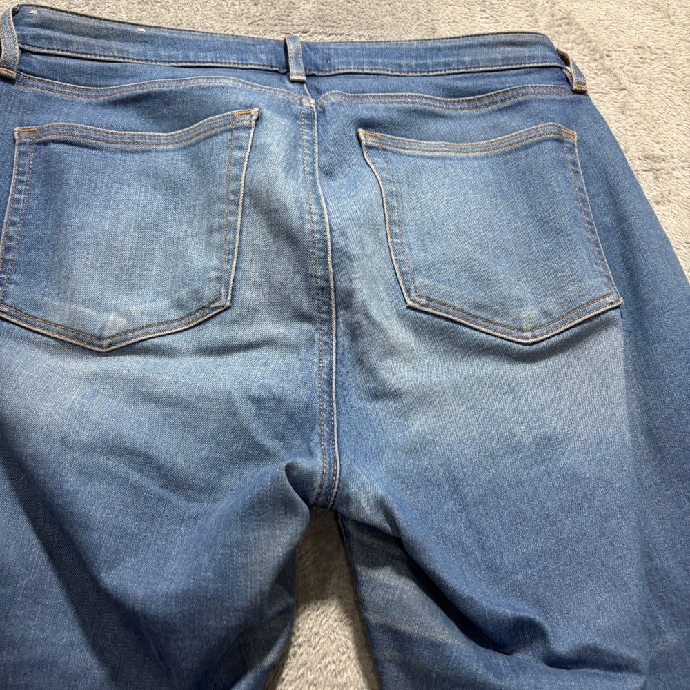 LOFT Womens 8/29 Blue Curvy Skinny Crop Jeans Distressed Casual Boho Denim