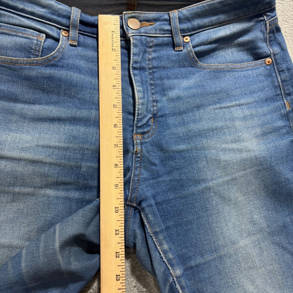 LOFT Womens 8/29 Blue Curvy Skinny Crop Jeans Distressed Casual Boho Denim