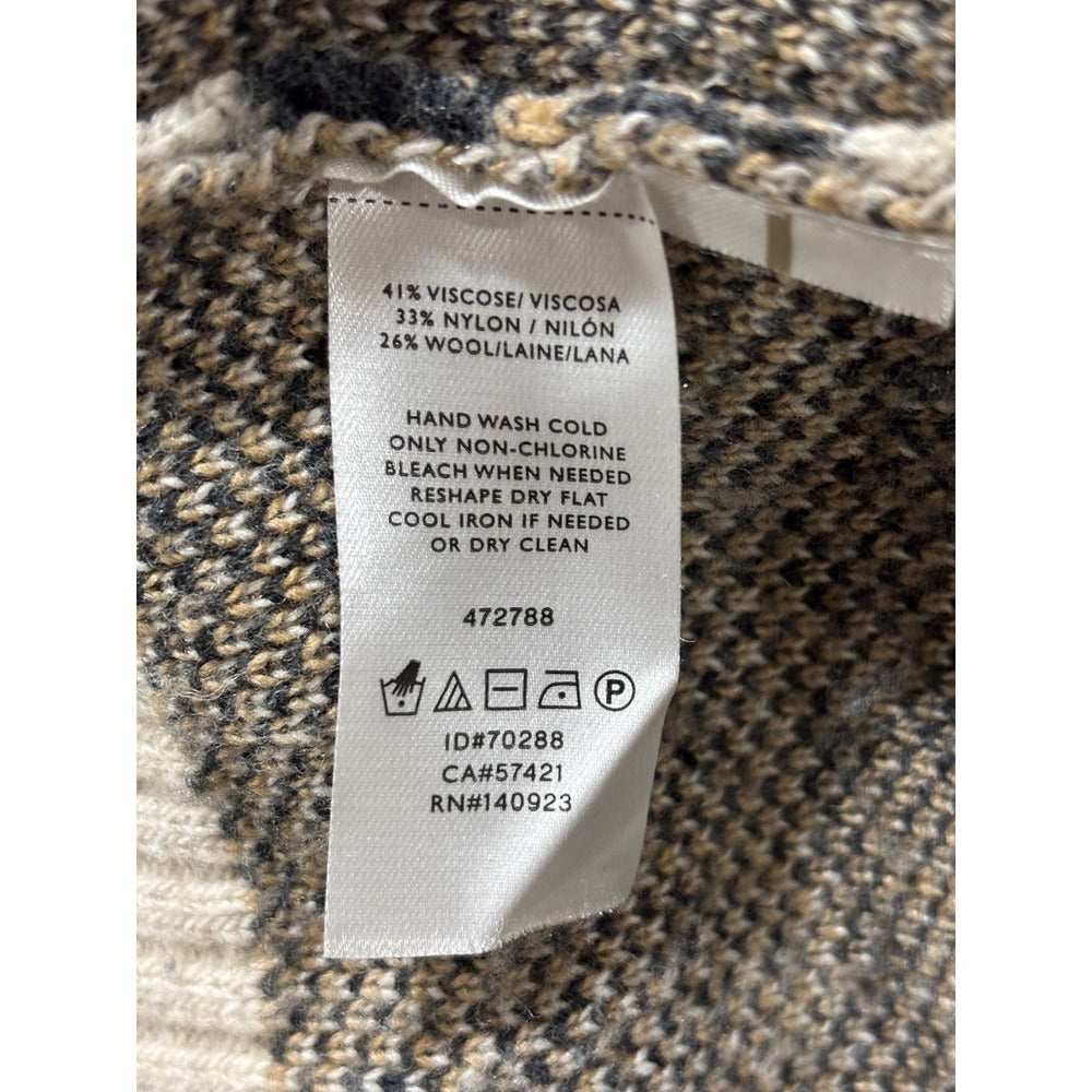 LOFT S Cream Leopard Print Crewneck Sweater Womens Casual Cozy Animal Print