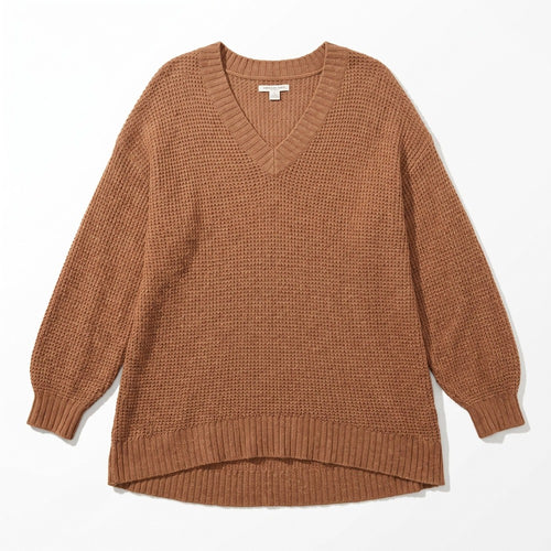 American Eagle Women's Camel Waffle Sweater Size XS